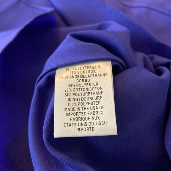 Milly Tank Top Womens Sz 4 Royal Blue Silk‎ Satin Halter Racerback - Picture 6 of 9